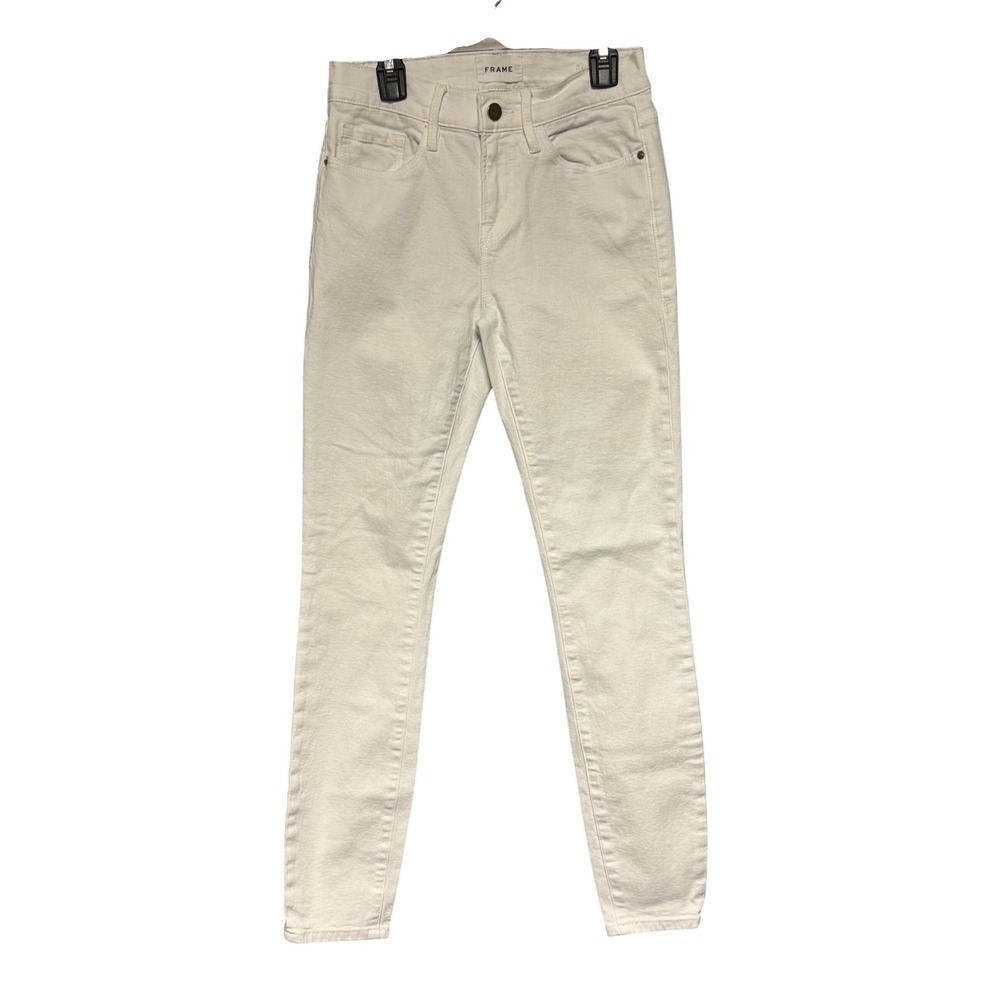 FRAME Le Skinny de Jeanne Jeans White Size‎ 26 Skinny Fit Coastal Nautical